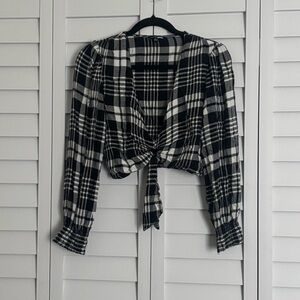 plaid skirt two-piece set with crop top